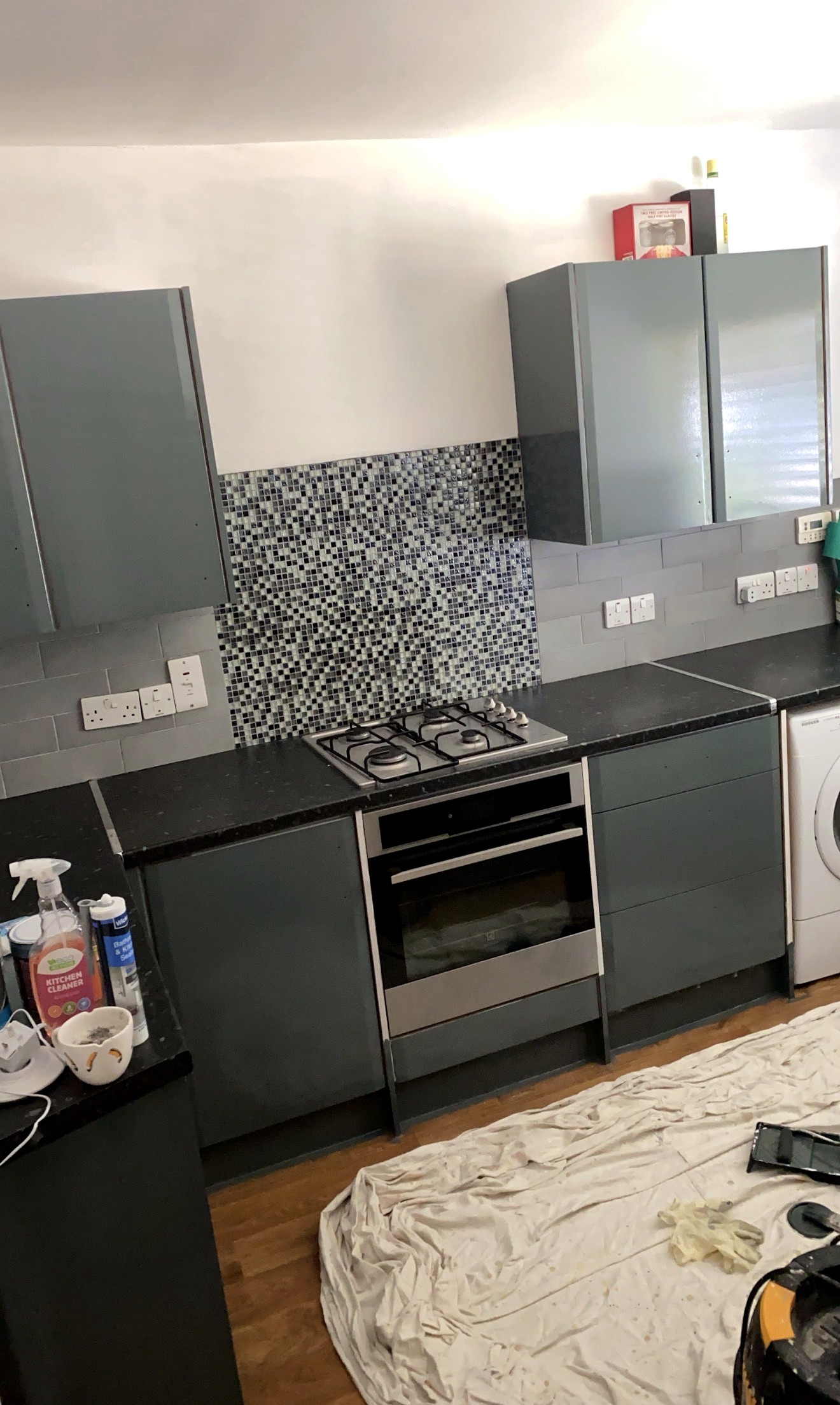 Sprayed kitchen cabinets